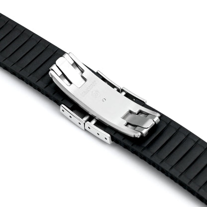 FKM42 Black Quick Release Butterfly Deployment FKM Rubber Watch Band, 20mm or 22mm Strapcode watch bands