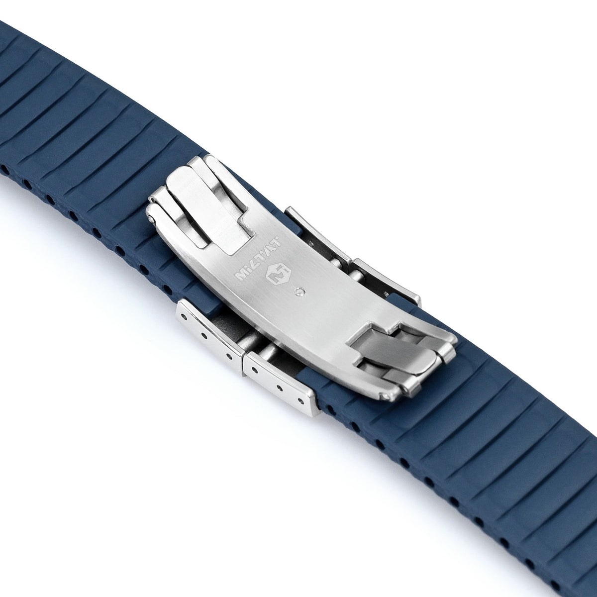 FKM42 Navy Blue Quick Release Butterfly Deployment FKM Rubber Watch Band, 20mm or 22mm Strapcode watch bands