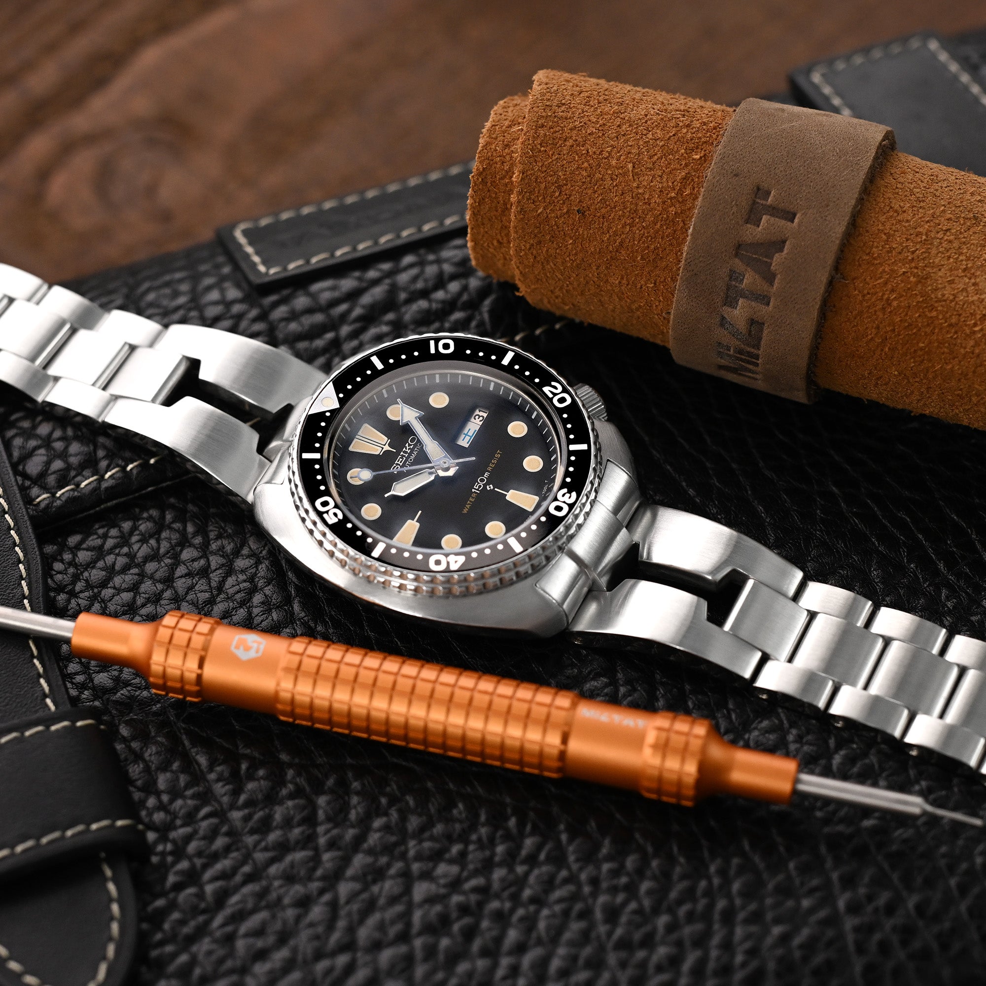 Tandorio Curved End Stainless Steel Bracelet For 62mas Diving Men's Watch – 20mm