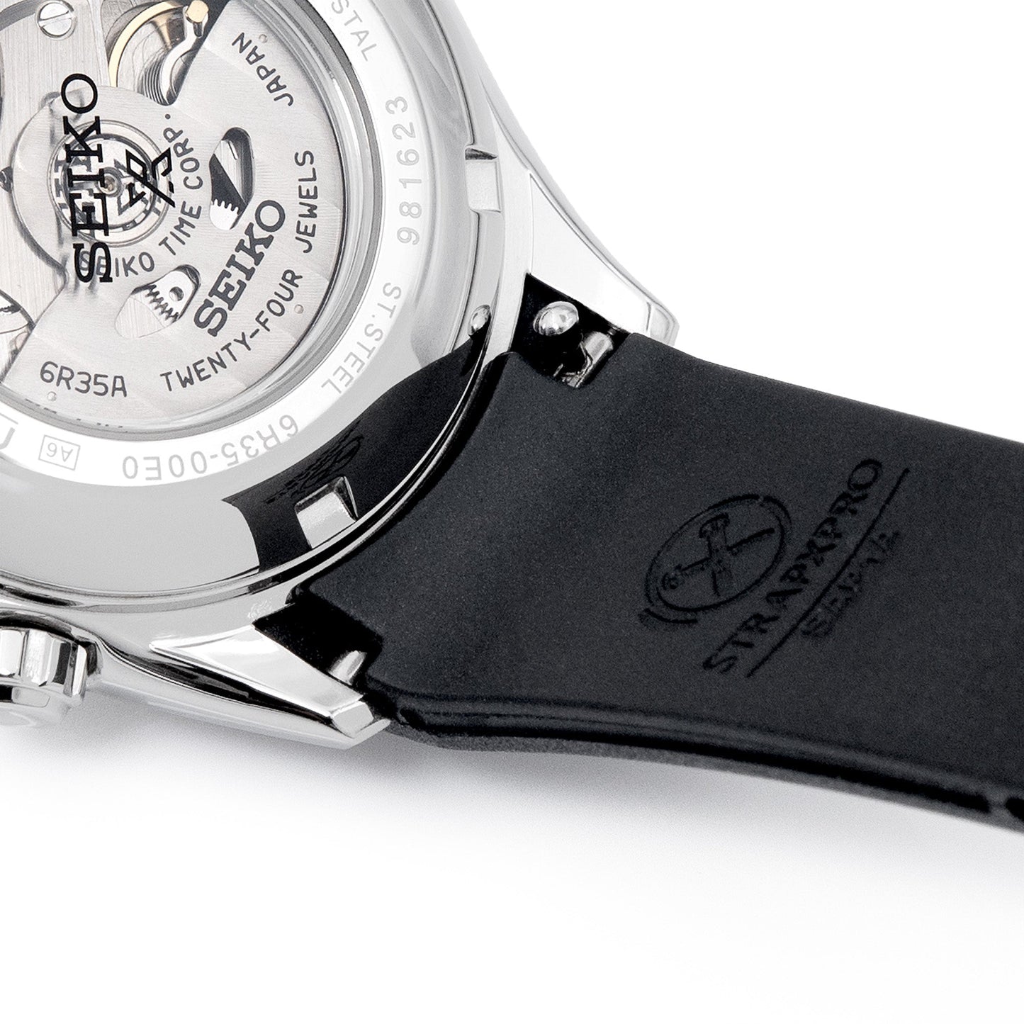 StrapXPro - SAP1A Rubber Strap for Seiko Alpinist SARB017 Series, Black