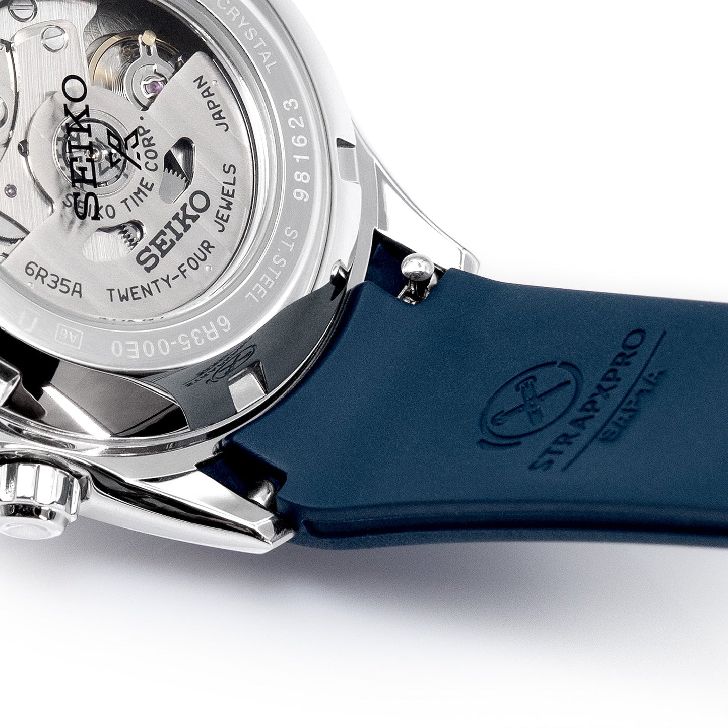 StrapXPro - SAP1A Rubber Strap for Seiko Alpinist SARB017 Series, Navy Blue