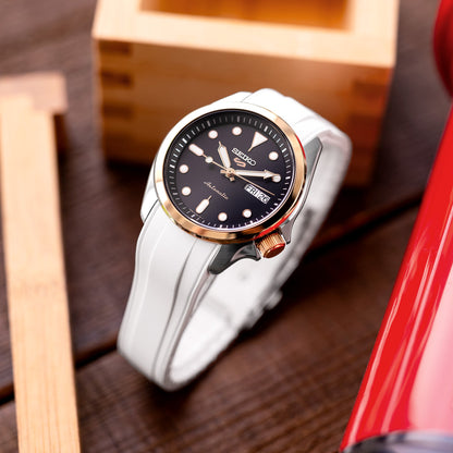 Seiko 5 Sports 40mm SRPE58K1 Black Dial Rose Gold Automatic Watch