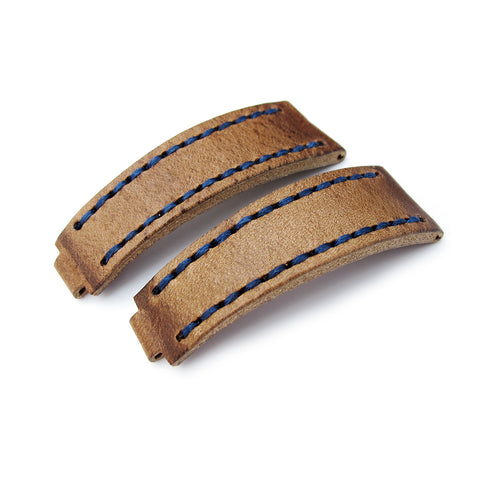 20mm MiLTAT RX Collection "X" Brown Calf for RX, Blue Wax St.