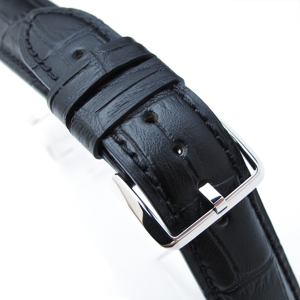 MiLTAT Black CrocoCalf Curved end, Black St.