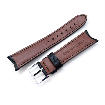 MiLTAT Black CrocoCalf Curved end, Black St.