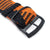 Perlon strap, Black & Orange, PVD Black
