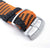 Perlon strap, Black & Orange, Sandblasted