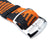 Perlon strap, Black & Orange, Polished