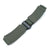 MiLTAT Military Green Nylon Hook and Loop Fastener Watch Strap, PVD Black, XL