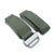MiLTAT Military Green Nylon Hook and Loop Fastener Watch Strap, Brushed, XL