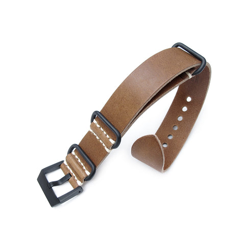 24mm MiLTAT G10 Grezzo SQ ZULU Saddle Brown, PVD