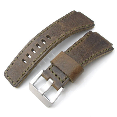 MiLTAT Hand Stitch Vintage Brown Calf for Bell & Ross BR01