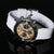 Seiko Speedtimer Panda chronograph SSC817 Gold Dial Seitona rubber watch band by Strapcode
