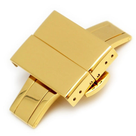 316L IP Gold SS Deployant Clasp with Button