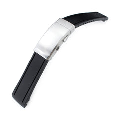 Black Curved End Rubber compatible with Seiko MM300 SBDX001