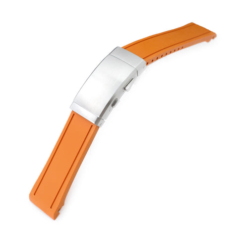 Orange Curved End Rubber compatible with Seiko MM300 SBDX001