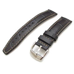 20mm CrocoCalf Charcoal Watch Strap