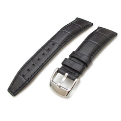 22mm CrocoCalf Charcoal Watch Strap
