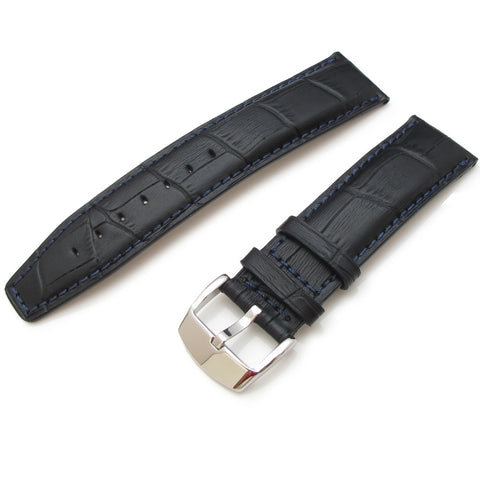 Black CrocoCalf Strap with Polished Buckle