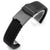 Black 4 Grooves Design Silicone, PVD Black Clasp