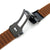 Brown 4 Grooves Design Silicone, PVD Black Clasp