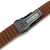 Brown 4 Grooves Design Silicone, PVD Black Clasp