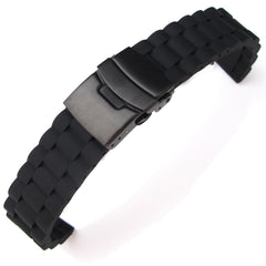 20mm Silicone with PVD Black Diver Clasp