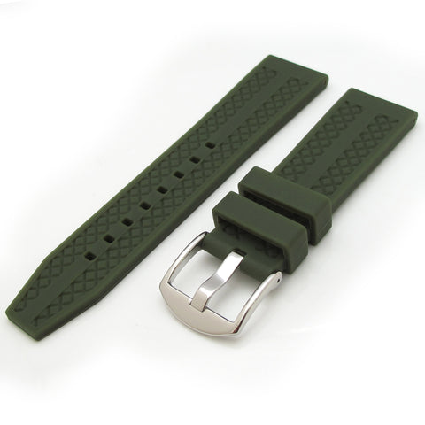22mm Grid Pattern Silicone Watch Strap