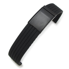 24mm Grooves Silicone, Black OME Clasp