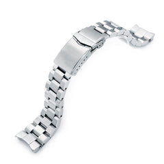 22mm Hexad Watch Band for Seiko King Samurai SRPE33, 316L Stainless Steel Brushed V-Clasp