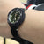 20mm Black Quick Release Italian Suede Leather Strap,  Military Green St.