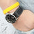 20mm to 23mm Pilot Black Kevlar Finish Watch Strap, Beige Stitching, Brushed