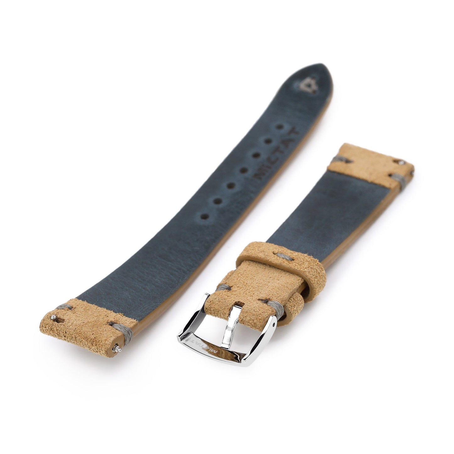 20mm Khaki Quick Release Italian Suede Leather Watch Strap | Strapcode