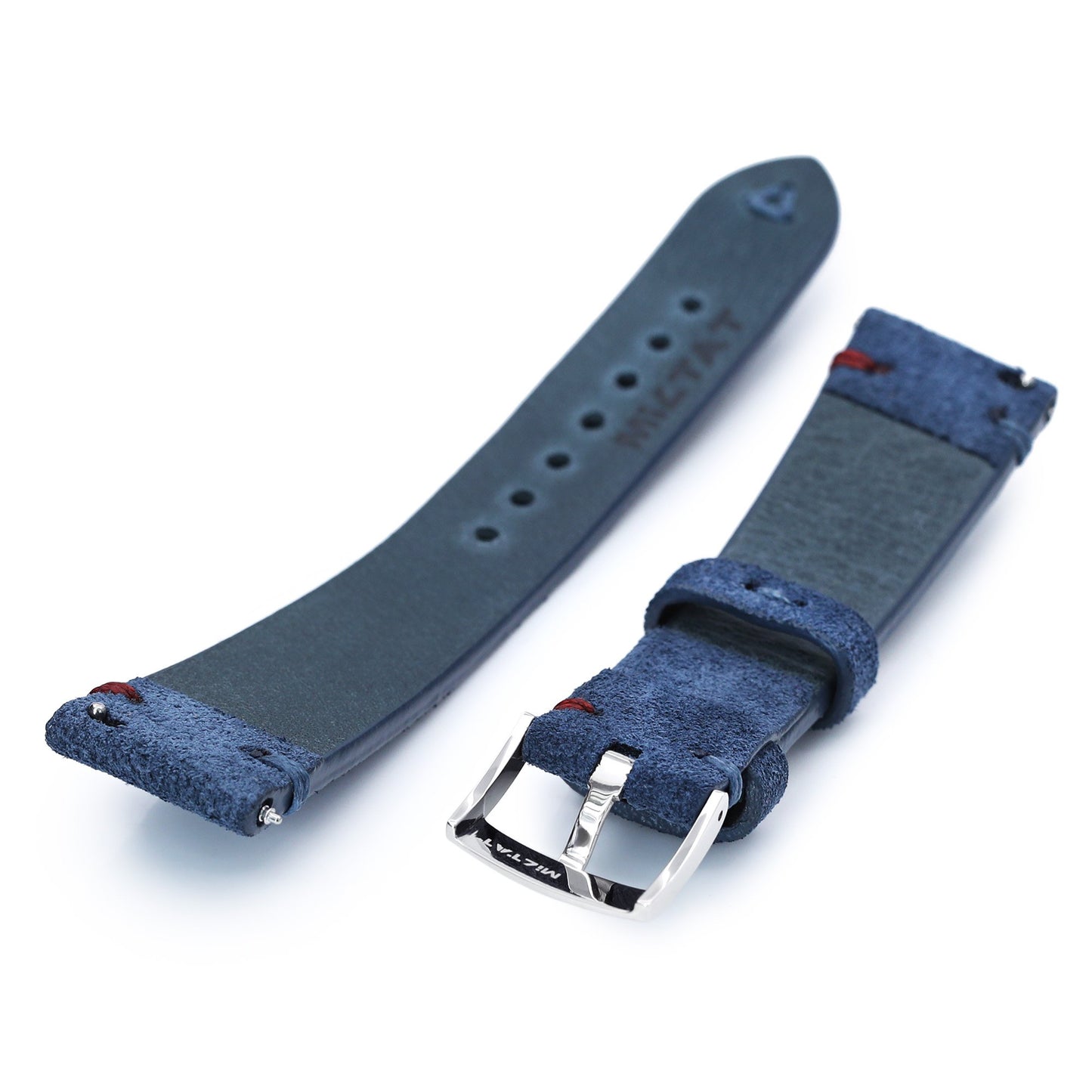 20mm Blue Quick Release Italian Suede Leather Watch Strap | Strapcode