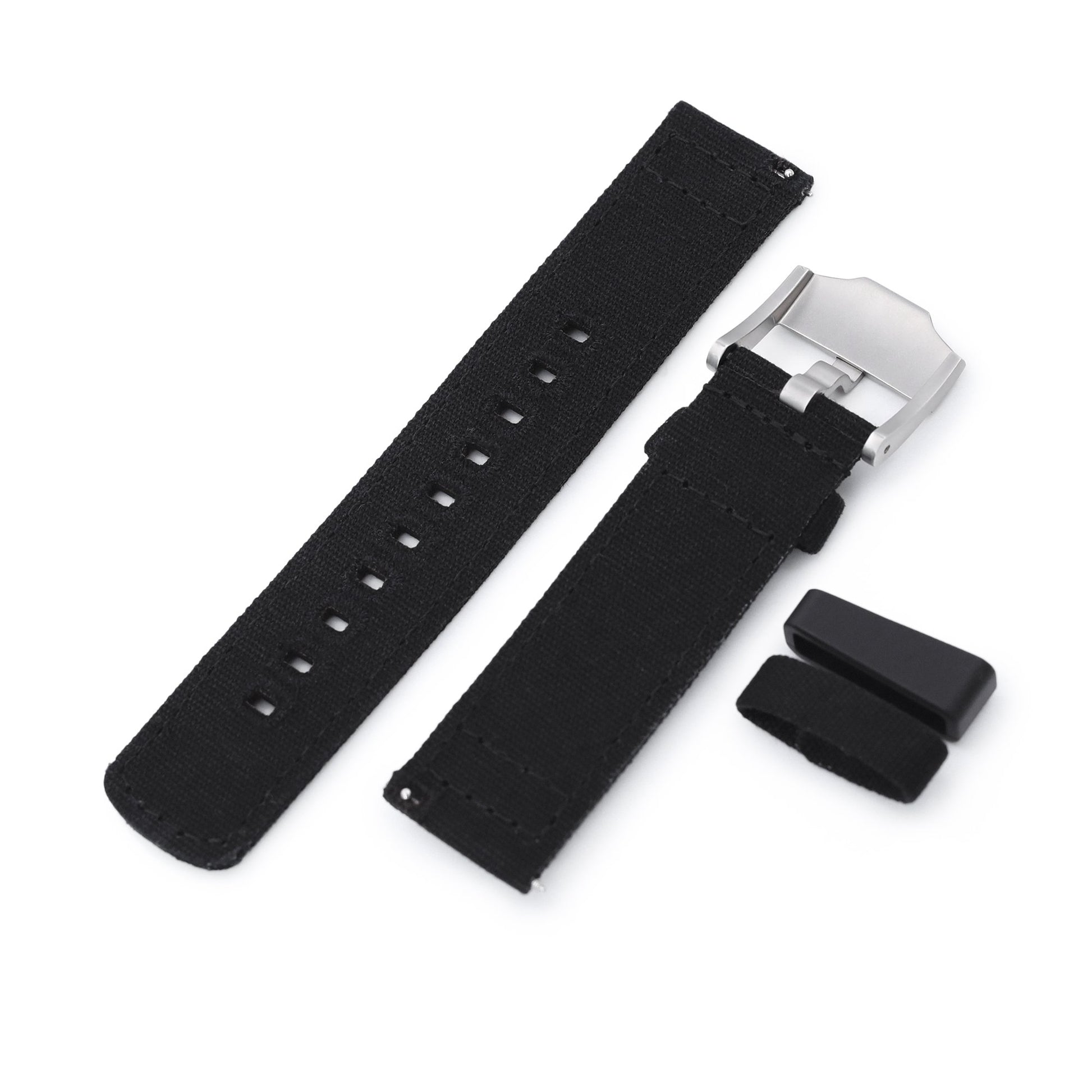 Black Quick Release Canvas Watch Strap 22mm or 20mm 