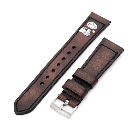 22mm Gunny X MT Brown Handmade Quick Release Leather Strap