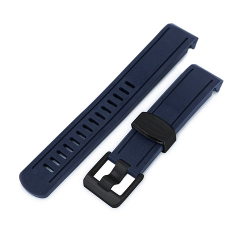 Blue Curved End Rubber compatible with Seiko Sumo SBDC001, PVD