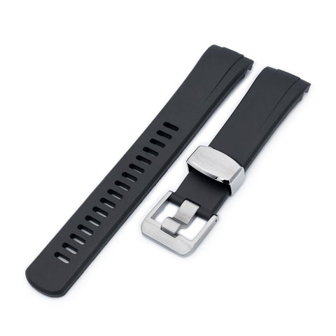 Black Curved End Rubber compatible with Seiko Turtle SRP777
