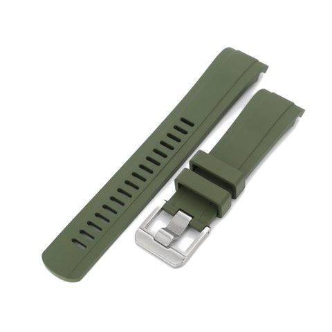 CB10 Military Green Curved End Rubber compatible with Seiko 5