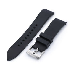 22mm Straight End Black FKM Rubber Quick Release Watch Band |Strapcode