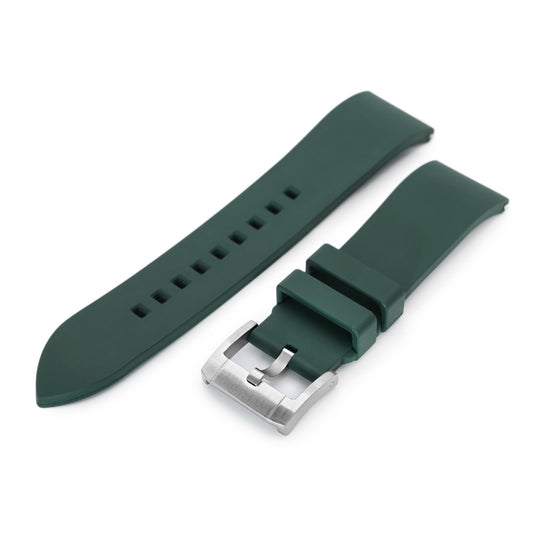 22mm Straight End Green FKM Rubber Quick Release Watch Band |Strapcode