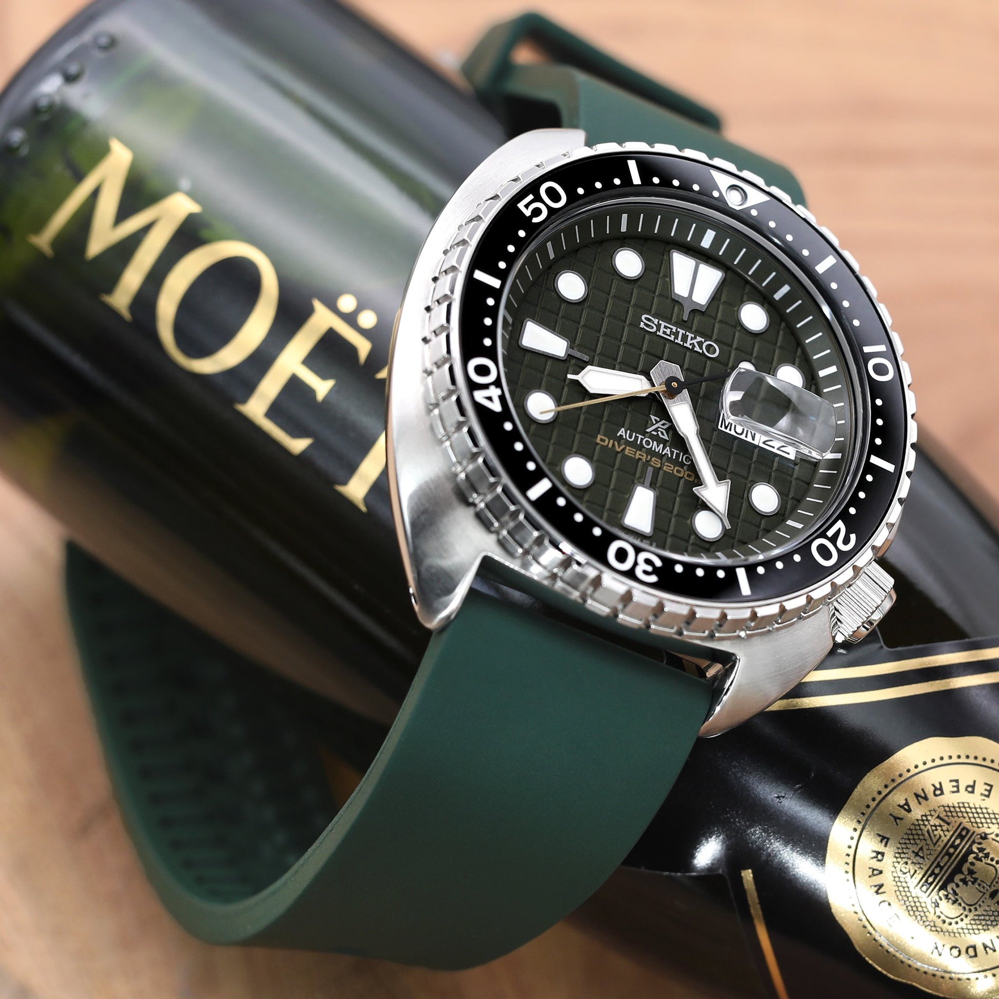 Seiko New Turtle Prospex SRPE05K1 Green Diver Ceramic Insert