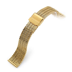 20mm Milanese Bony Wire Mesh Band, Polished IP Gold