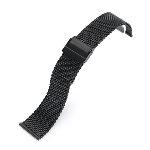 Classic Tapered Wire Mesh Band, PVD Black