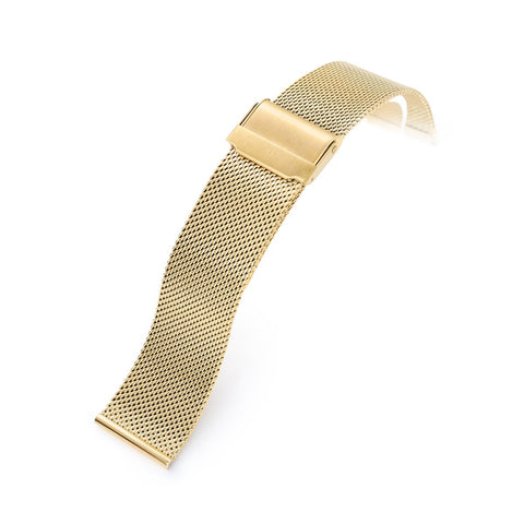 Classic Superfine Wire Mesh Band, Polished IP Gold