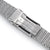 Solid End Massy Mesh Band Stainless Steel Watch Bracelet, V-Clasp, Brushed