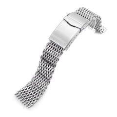 20mm Tapered "SHARK" Mesh Band Watch Bracelet Polished | Strapcode