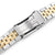 20mm Angus-J Louis 316L Stainless Steel Watch Bracelet 20mm Straight End, Two Tone IP Gold, SUB Clasp