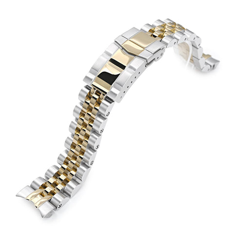 Angus-J Louis compatible with Seiko SARB033, SUB Clasp, Two Tone IP Gold