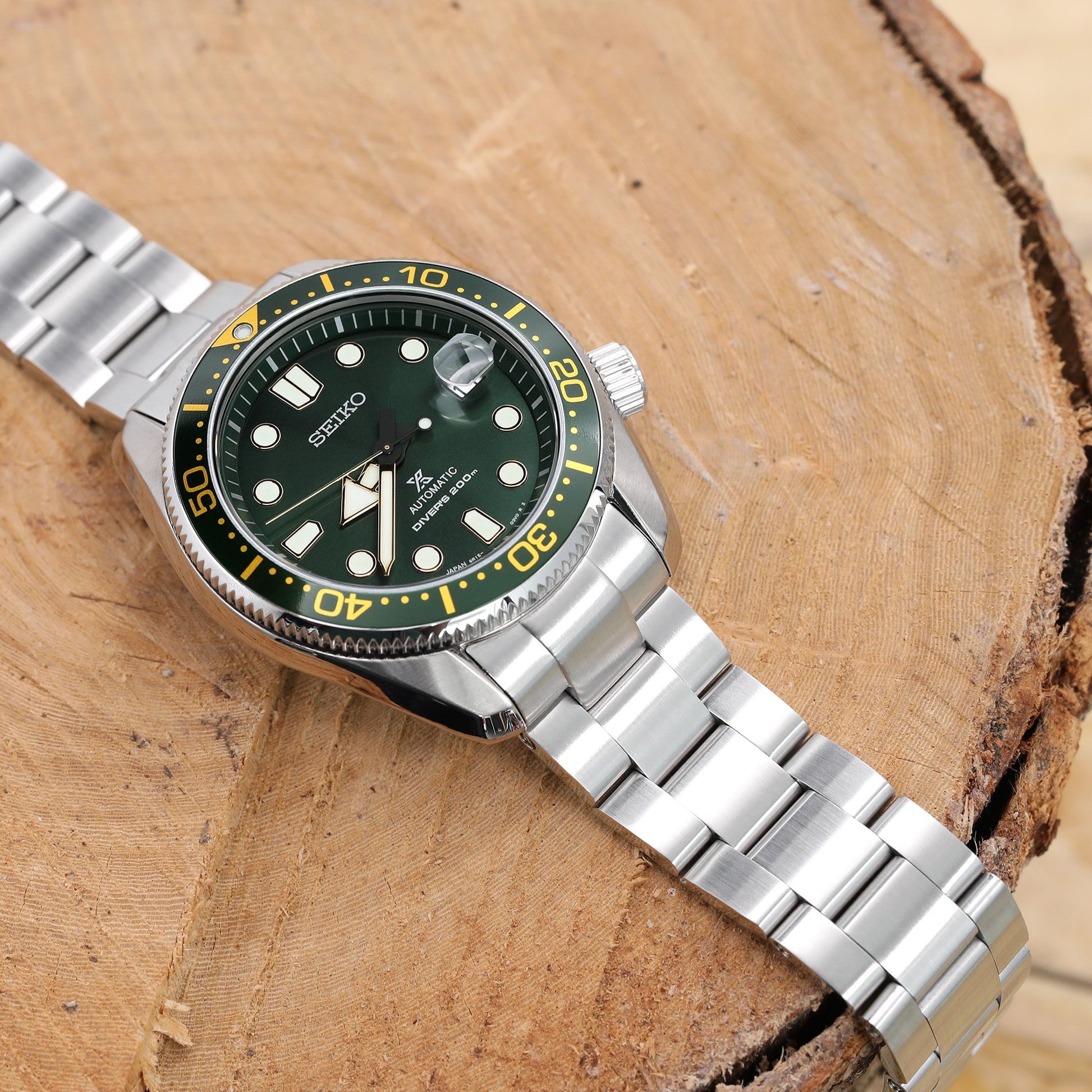 Super-O Boyer for Seiko Baby MM 200 V-Clasp, Brushed